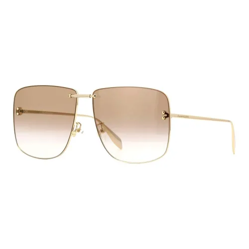 Alexander McQueen Irregular Shape Sunglasses Women's Gold