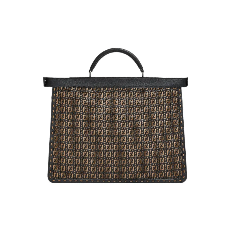 FENDI Peekaboo ISeeU Calfskin Shoulder Bag Crossbody Bag Handbag Medium Size Men's Multicolor-3