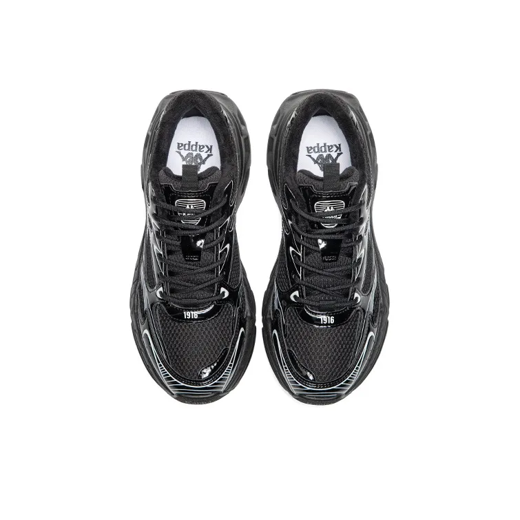 Kappa Warm Wear Resistant Slip Resistant Low Top Running Shoes Unisex Black-4