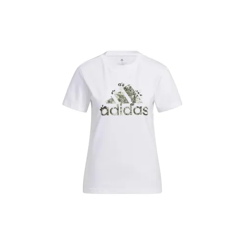 adidas Floral Badge Of Sport Graphic T-Shirt White