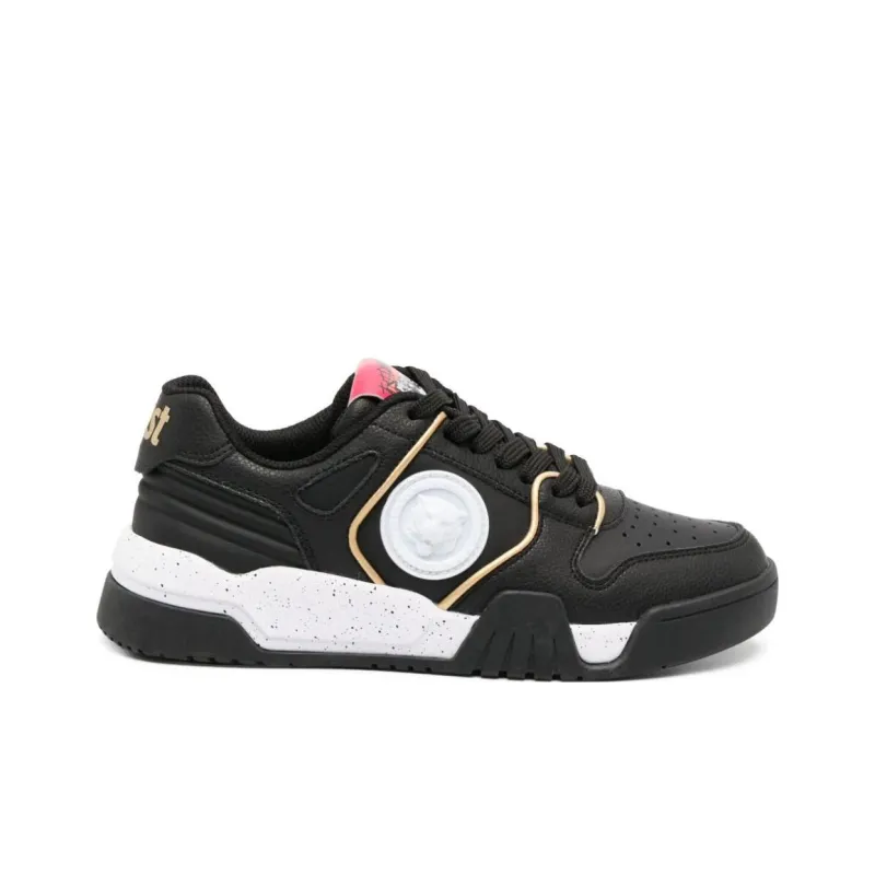 Just Cavalli Tiger Head-motif Leather Sneakers-1