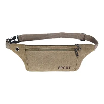 Boniu Canvas Bag, One Shoulder Crossbody Fanny Pack Small Size Unisex Khaki/Black/Coffee/Army Green