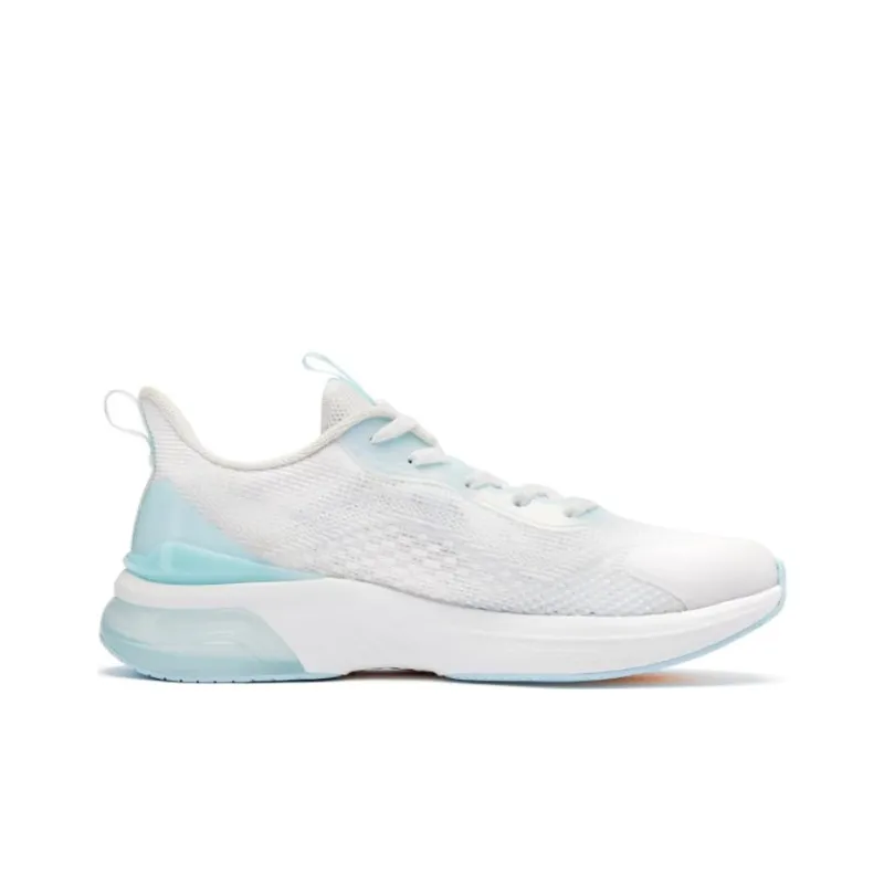 QIAODAN Cushioning Wear Resistant Low Top Running Shoes Women's White Blue-1