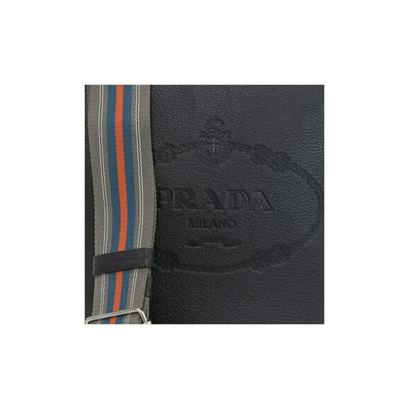 PRADA Leather Crossbody Bag Shoulder Bag Women's Black-4