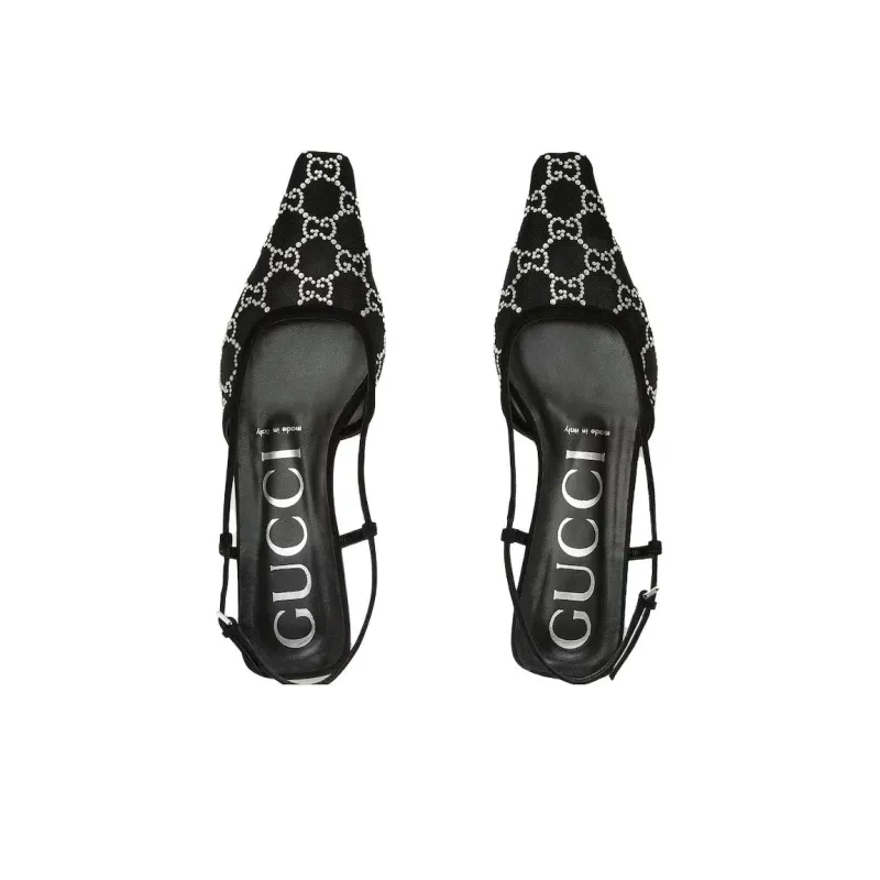 GUCCI GG Crystal-embellished Ballerina Shoes-2