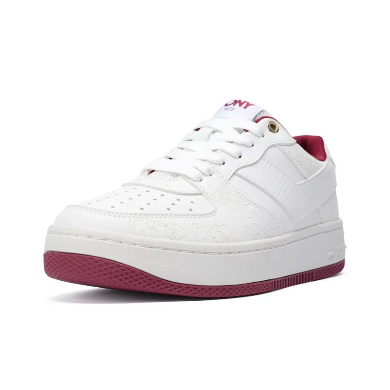 PONY Lighting Low Top Skateboard Shoes Unisex White Vermilion-2