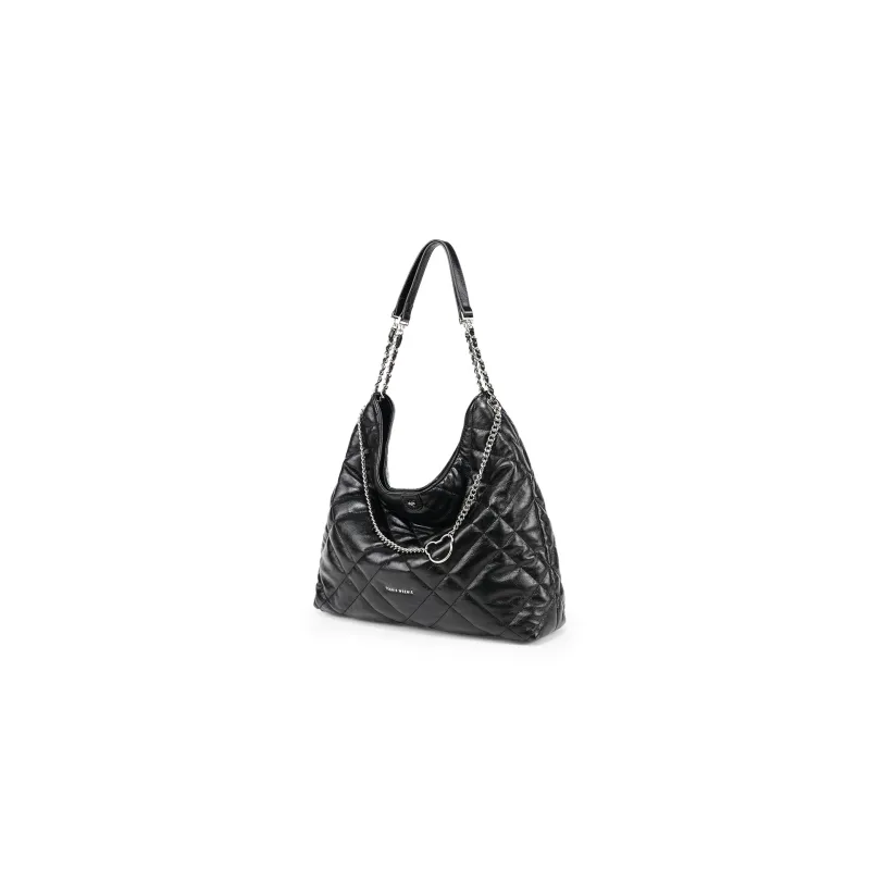 Teenie Weenie PU Hobo Bag, Handbag, Shoulder Bag Tubas Women's Black/Caramel-1