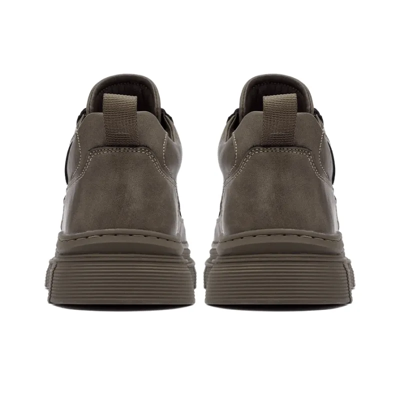 YEARCON Work Boots Men Low Top Chestnut Brown, Agate Black-8