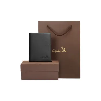 AUGTARLION Cow Leather Clutches Card Holder Wallet Regular Men's Black