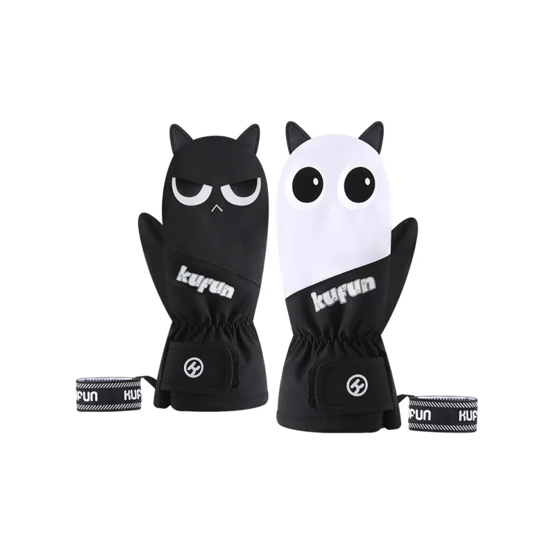 KUFUN Ski Gloves Windproof And Waterproof Two-Finger Pinch Winter Outdoor Sports Cycling Mittens Kids'-5