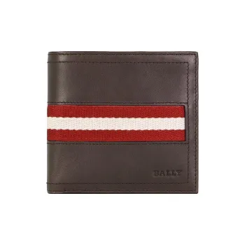 BALLY Calfskin Wallet Small Size Unisex Brown