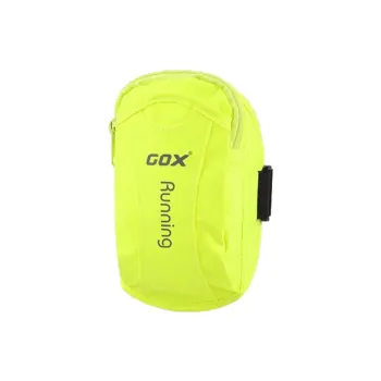 GOX Nylon Cool Run Arm Bag Cell Phone Pouch Unisex Neon Green/Glow In The Dark Metallic Silver