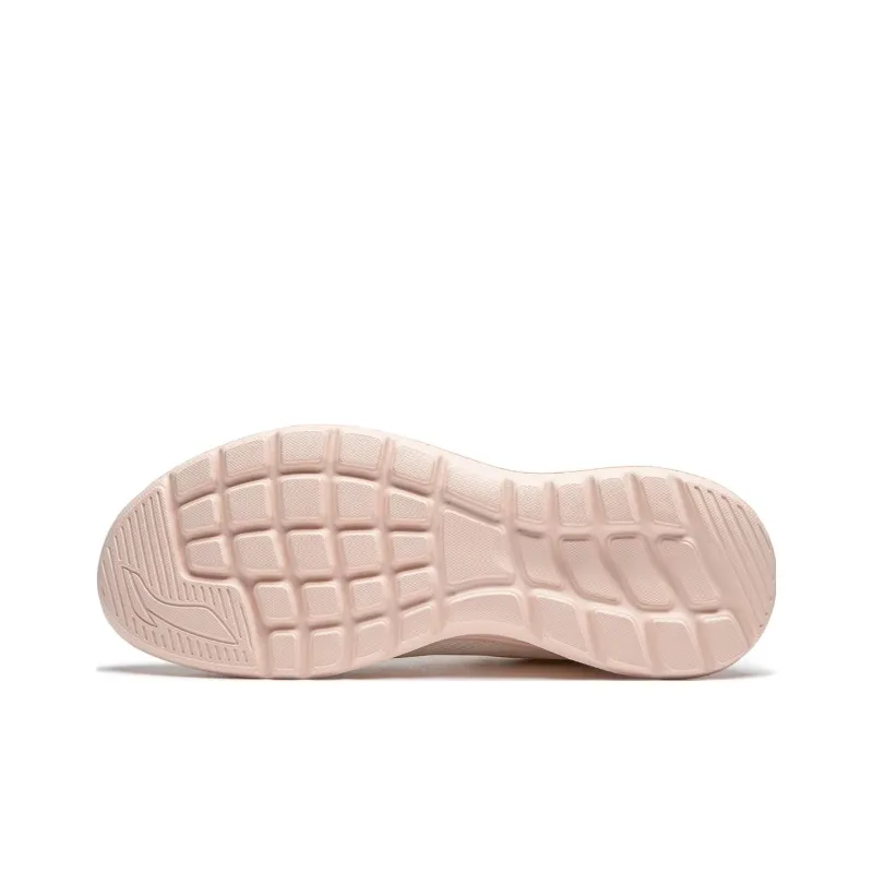 LiNing Light String Cushioning Abrasion Resistant Slip Resistant Lightweight Low Top Casual Running Shoes Women's Pink-6