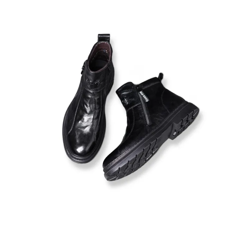 YEDANI Ankle Boots Men Black/Red-7