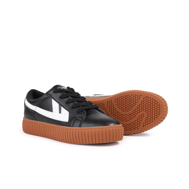Warrior Non slip Lightweight Low Top Skateboard Shoes Women's Black White-4