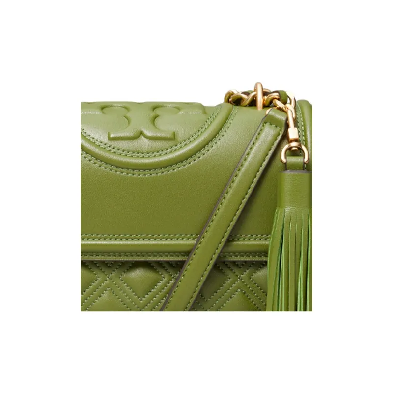 TORY BURCH Sheepskin Crossbody Bag Shoulder Bag Women's Green-4