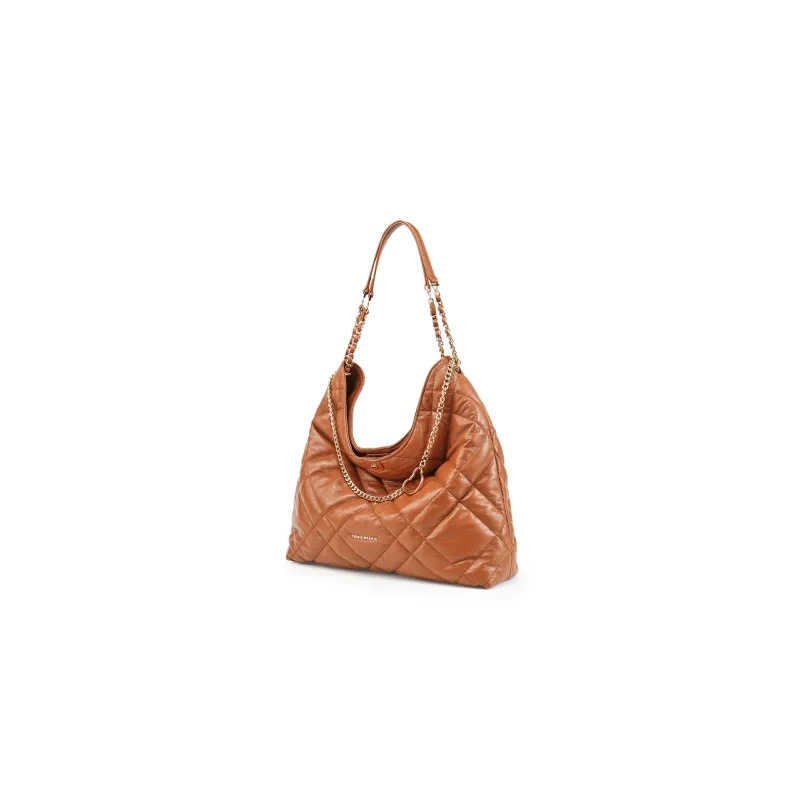 Teenie Weenie PU Hobo Bag, Handbag, Shoulder Bag Tubas Women's Black/Caramel-7