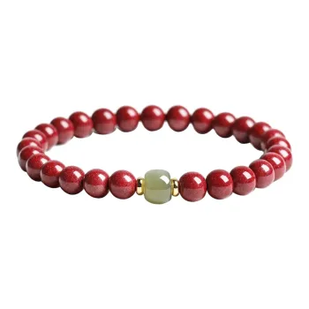 Baozhi Reconstructed Cinnabar Jade Bracelets Unisex