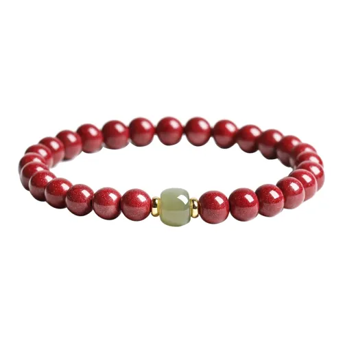 Baozhi Reconstructed Cinnabar Jade Bracelets Unisex