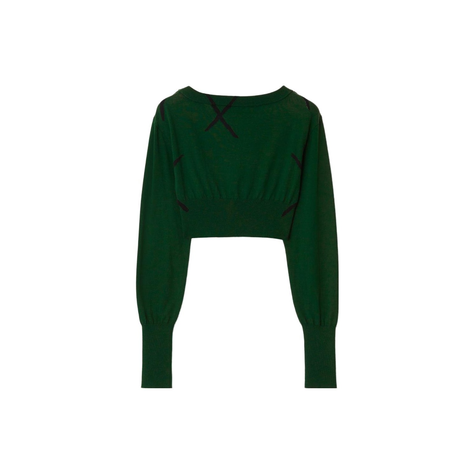 burberry Vintage Cropped Check Knit Long-Sleeve Top 'Ivy' S burberry Vintage Cropped Check Knit Long-Sleeve Top 'Ivy' S