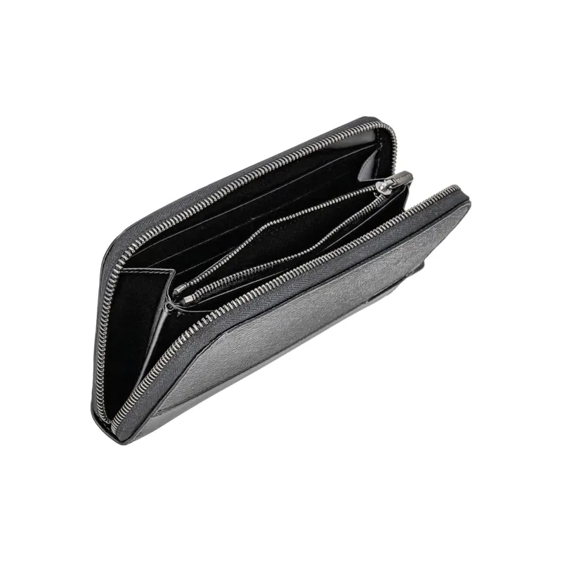 BVLGARI Leather Wallet Men's Black-4