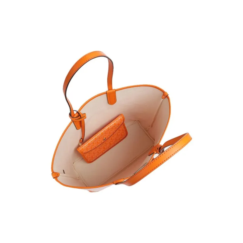 MICHAEL KORS Cotton Tote Bag Shopping Bag Handbag Shoulder Bag Women's Orange-3