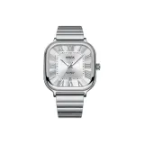 Silver Case, White Dial, Silver Steel Band