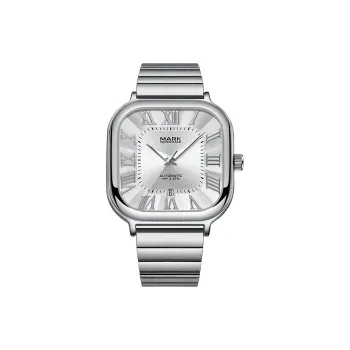 FAIRWHALE Automatic Mechanical Movement Metal Strap Watch Men's Watches White Dial