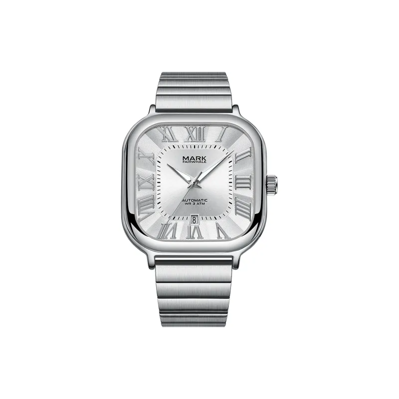 FAIRWHALE Automatic Mechanical Movement Metal Strap Watch Men's Watches White Dial-0