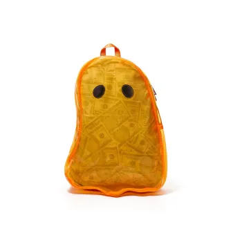 Fun And Cool Transparent TPU Backpack Medium Size Unisex Orange Red/Neon Green