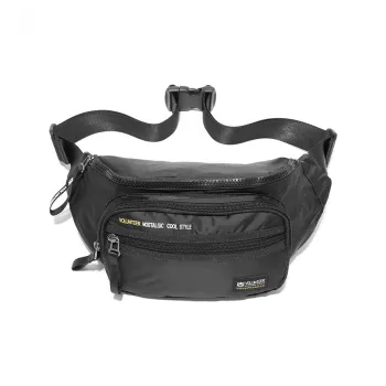 Volunteer Oxford Sling Bag Multifunction Cell Phone Pouch Medium Size Unisex Black