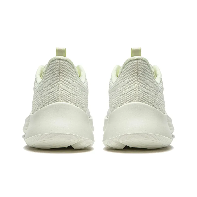 LiNing Feather Cushioning Wear Resistant Low Top Casual Running Shoes Women's Cream White-5