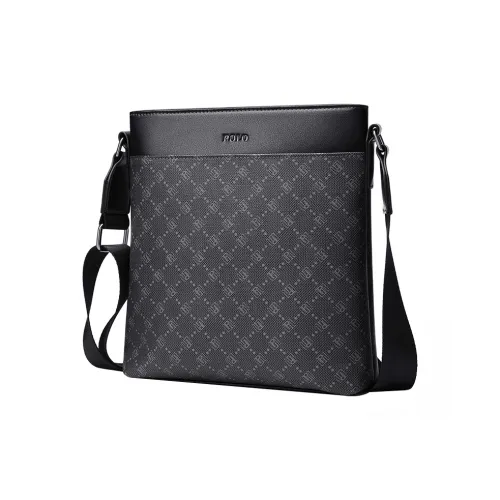 POLO PVC With Synthetic Leather Crossbody Bag For Men Medium Size Men's Black