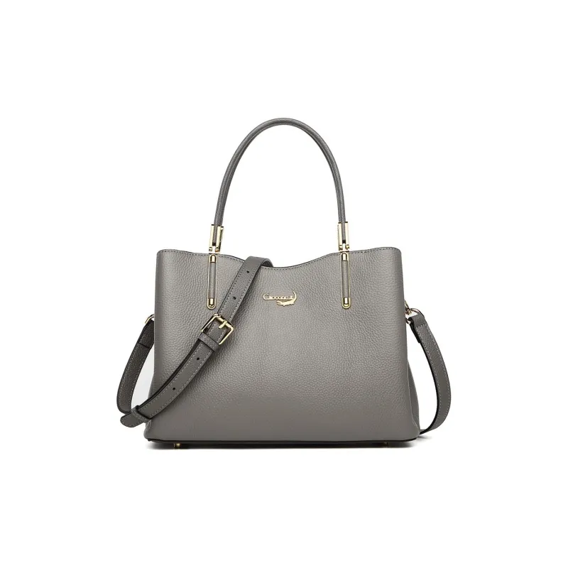 Crocodile Cow Leather Handbags Shoulder Bags Regular Women's Black/Gray-6
