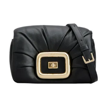 Roger Vivier Logo Engraved Foldover Top Shoulder Bag