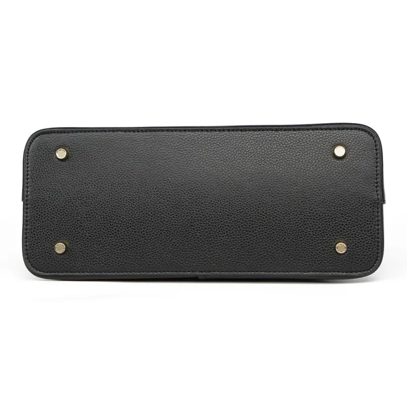 Crocodile Top Grain Cow Leather Crossbody Handbags Regular Women's Black/Gray-3