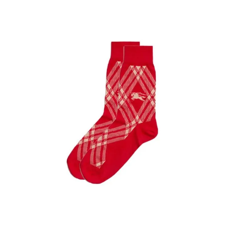 Burberry Mid-Calf Socks Men's Red-0