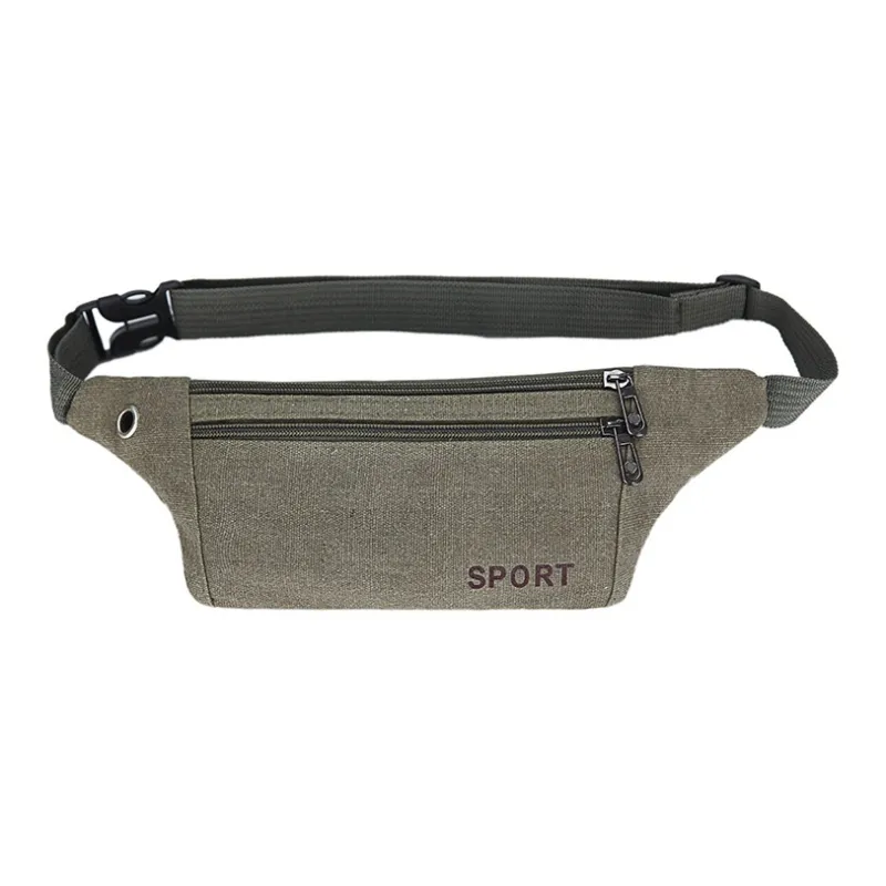 Boniu Canvas Bag, One Shoulder Crossbody Fanny Pack Small Size Unisex Khaki/Black/Coffee/Army Green-6