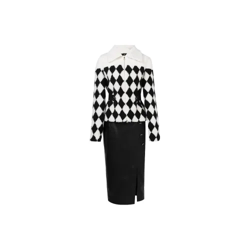 Duffy fashion Two Piece Skirt Sets Women's Black/White