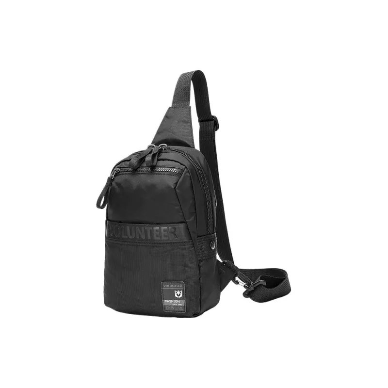 Volunteer Oxford Shoulder Bag Small Backpack Fashion Front Pack Medium Size Unisex Black/Gray/Army Green-1