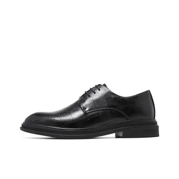 GZZ Dress Shoes Men Low Top Black