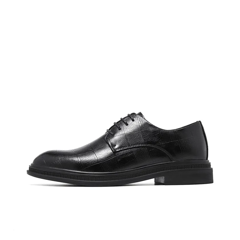 GZZ Dress Shoes Men Low Top Black-0