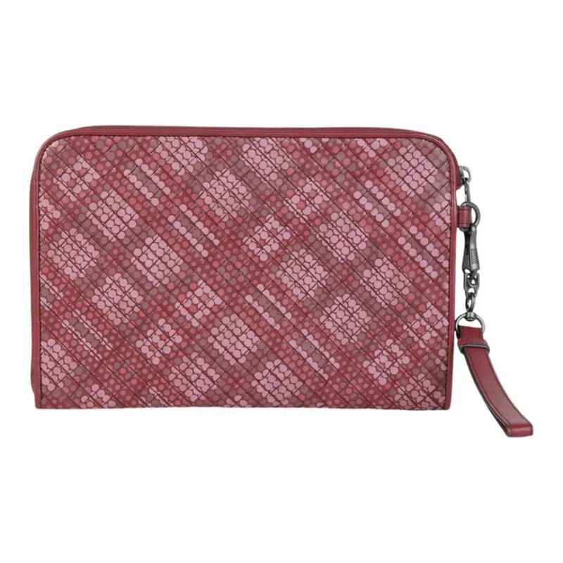 Bottega Veneta Leather Clutch Men's Red & Pink-1