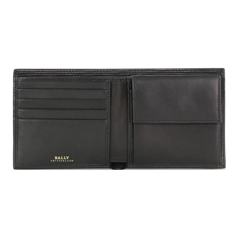 BALLY Cow Leather Wallet Unisex Black-4
