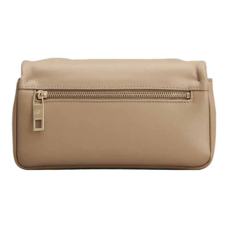 Roger Vivier Leather One Shoulder Crossbody Cell Phone Pouch Women's Beige Yellow-2