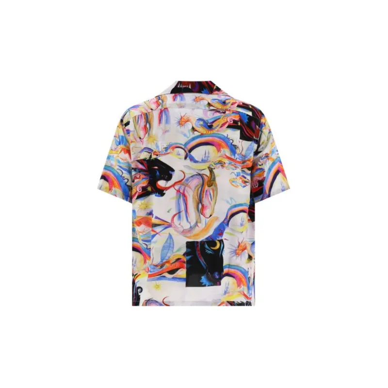 Aries All Over Patterned Collared Button Up Shirt-1