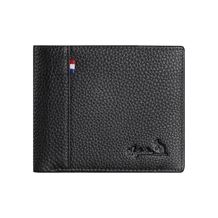 AUGTARLION Cow Leather Horizontal Card Holder Regular Men's Black-1