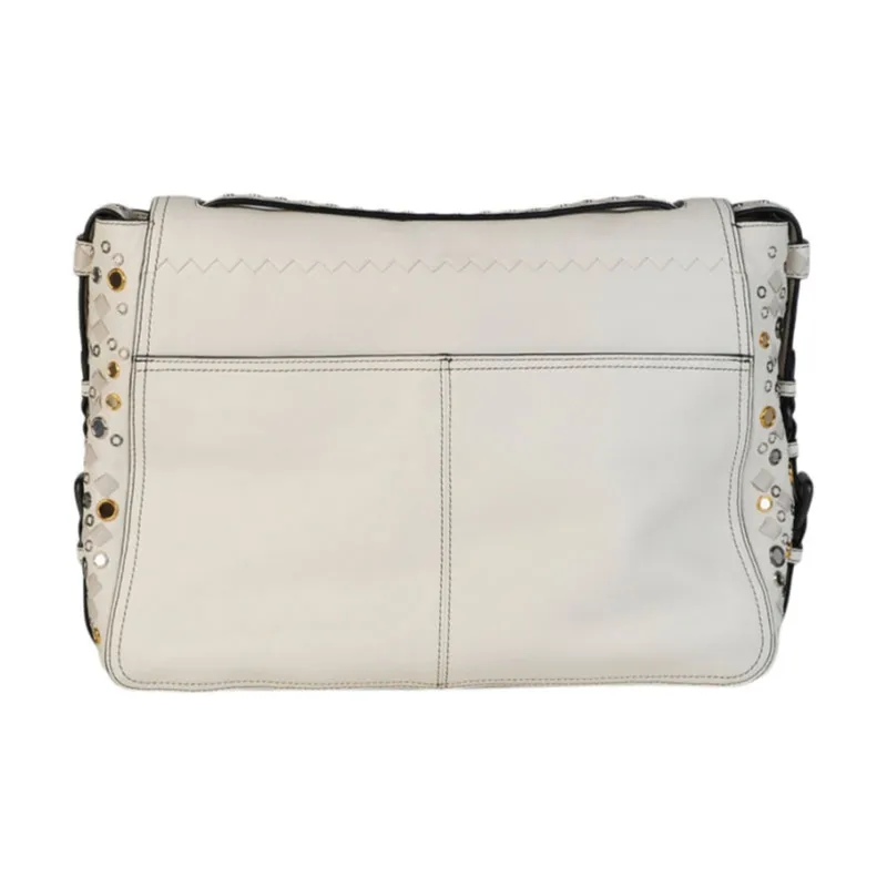 Bottega Veneta Genuine Leather Crossbody Bag, Shoulder Bag Women's White-3