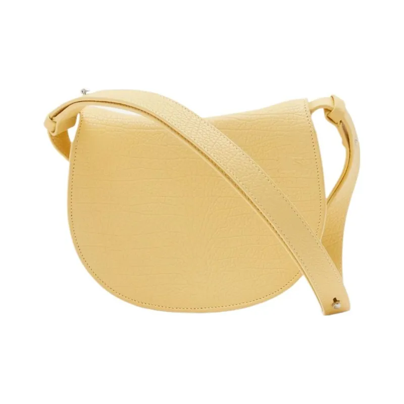 Burberry Calfskin Saddle Bag, Shoulder Bag, Handbag, Shoulder Bag Women's Yellow Narcissus-1