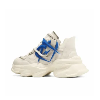 MVA Cushioning Height Increasing Lightweight Slip Resistant Low Top Chunky Sneakers Unisex Prussian Blue 7cm